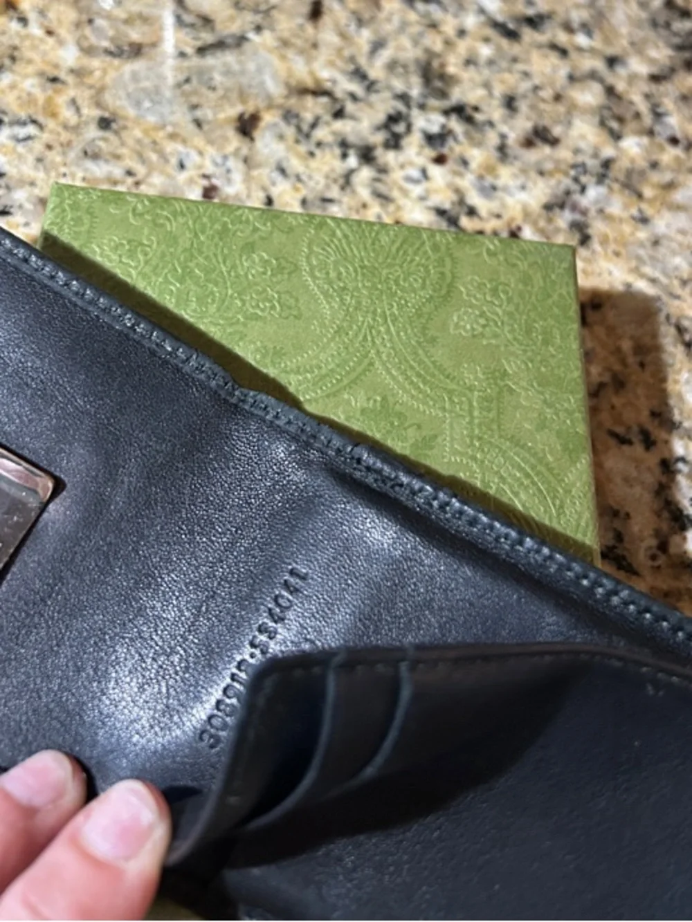 Gucci Black Leather Money Clip with Subtle GG Monogram